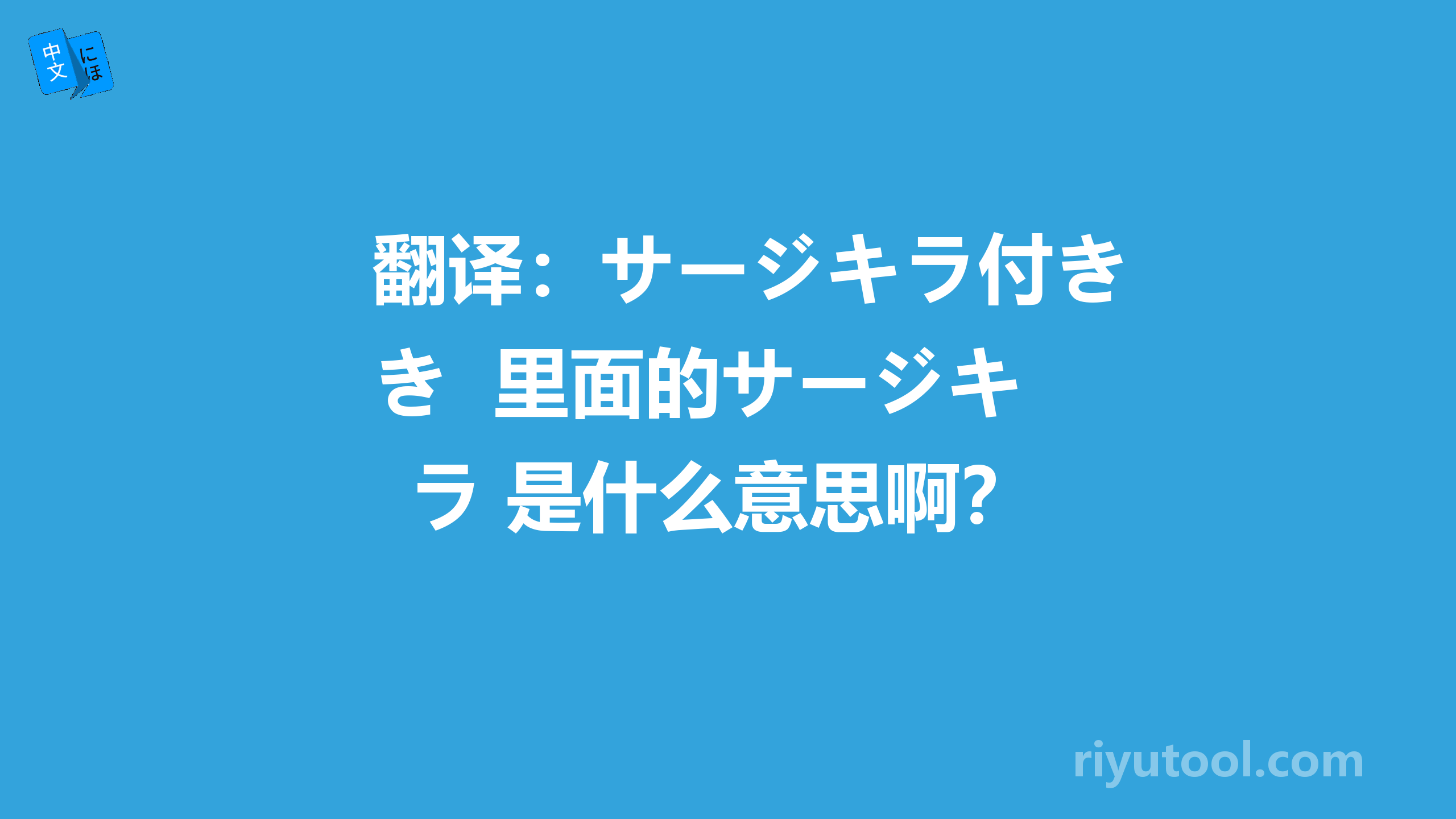 翻译：サージキラ付き  里面的サージキラ 是什么意思啊？